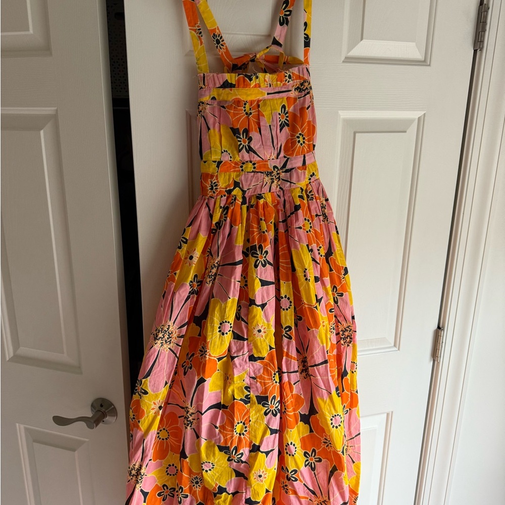 ASOS Yellow and Orange Pleated Maxi Sundress